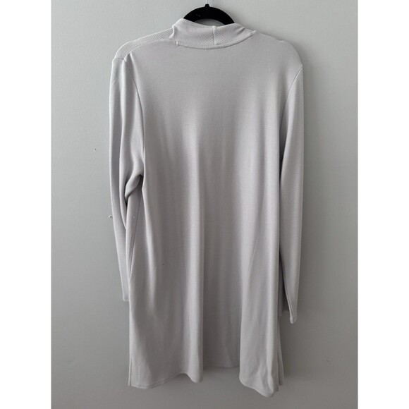 J.Jill Wearever Collection Long Line Cardigan Dove Gray Stretch Classic Size L - Picture 4 of 8